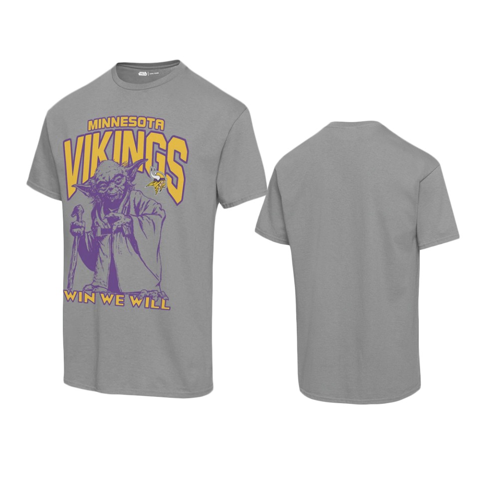 unisex vikings graphite disney star wars yoda win we will t shirt