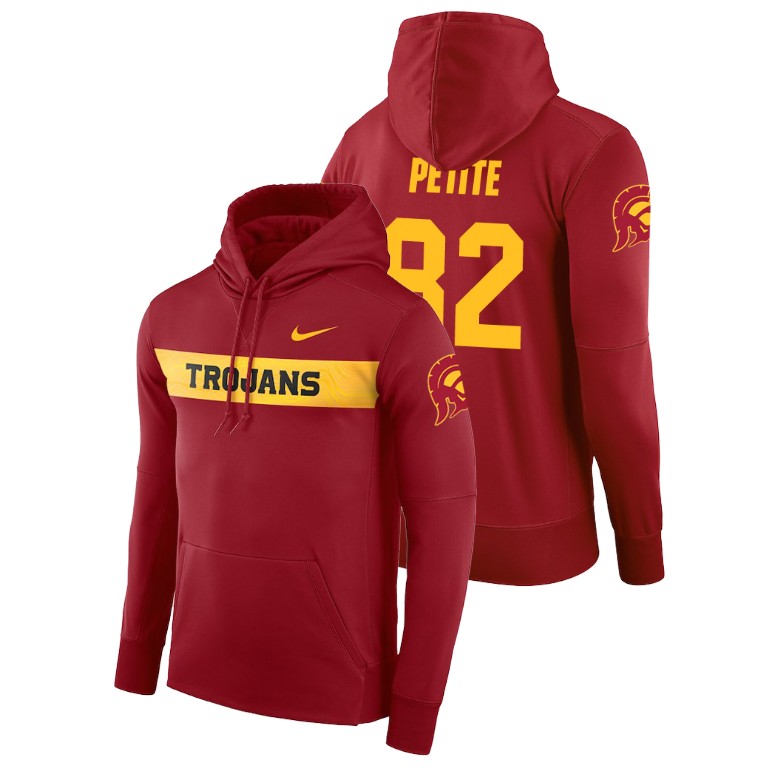usc trojans football performance tyler petite cardinal sideline seismic men's hoodie