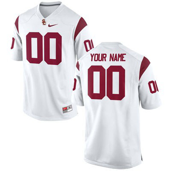usc trojans white customized football jersey