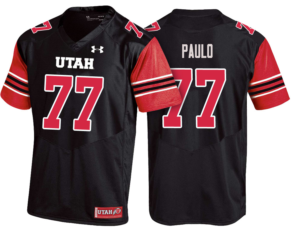 utah utes black darrin paulo college football jersey