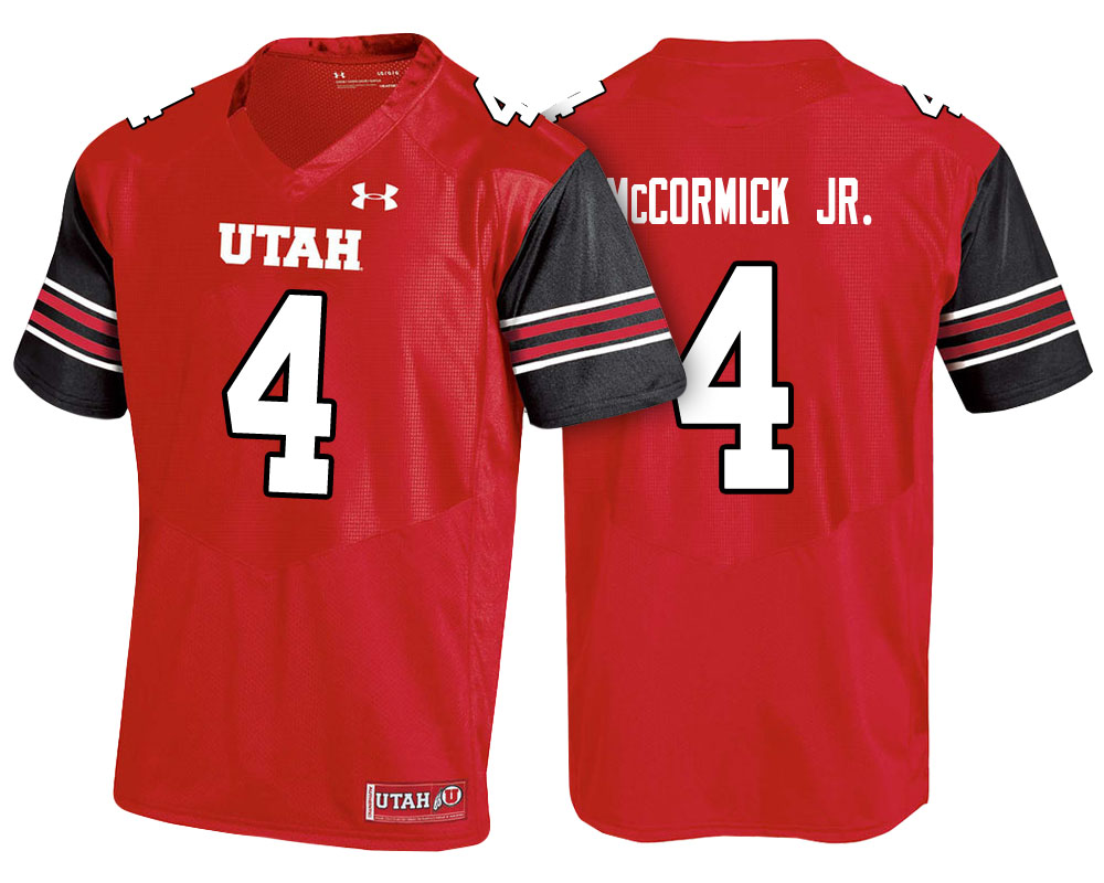 utah utes red troy mccormick jr. college football jersey