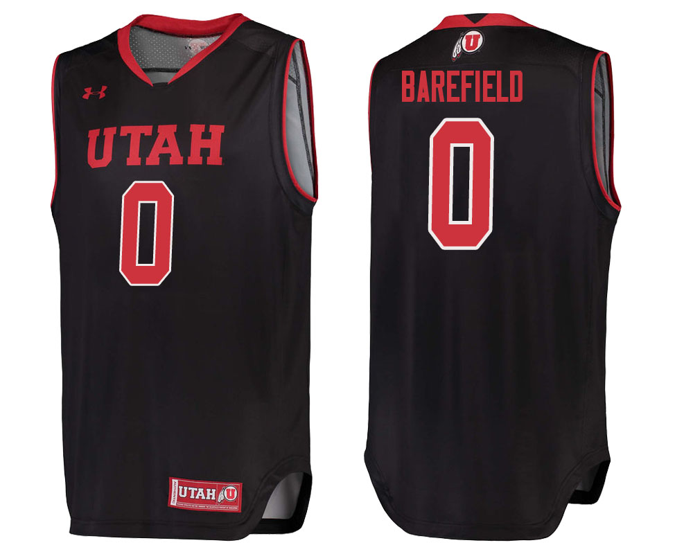 utah utes sedrick barefield black college basketball jersey