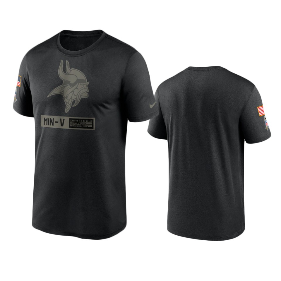 vikings black 2020 salute to service team logo t shirt
