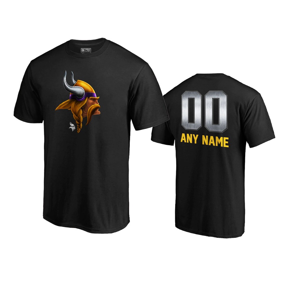 vikings custom black midnight mascot logo t shirt