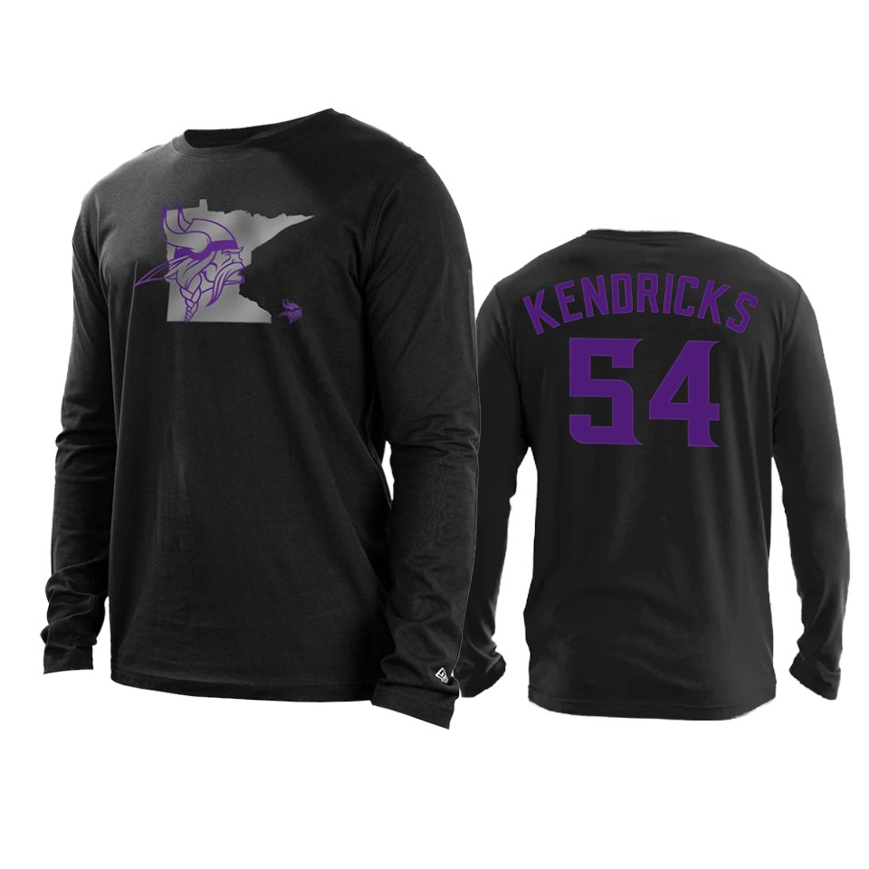 vikings eric kendricks black state long sleeve t shirt