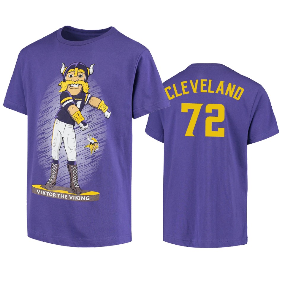 vikings ezra cleveland purple dancing viktor the viking mascot t shirt