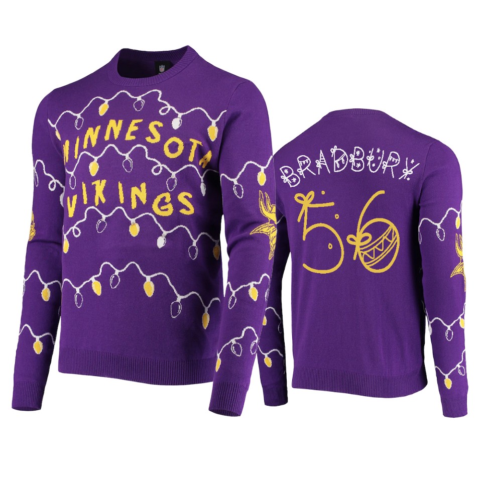 vikings garrett bradbury purple ugly christmas gifts sweater