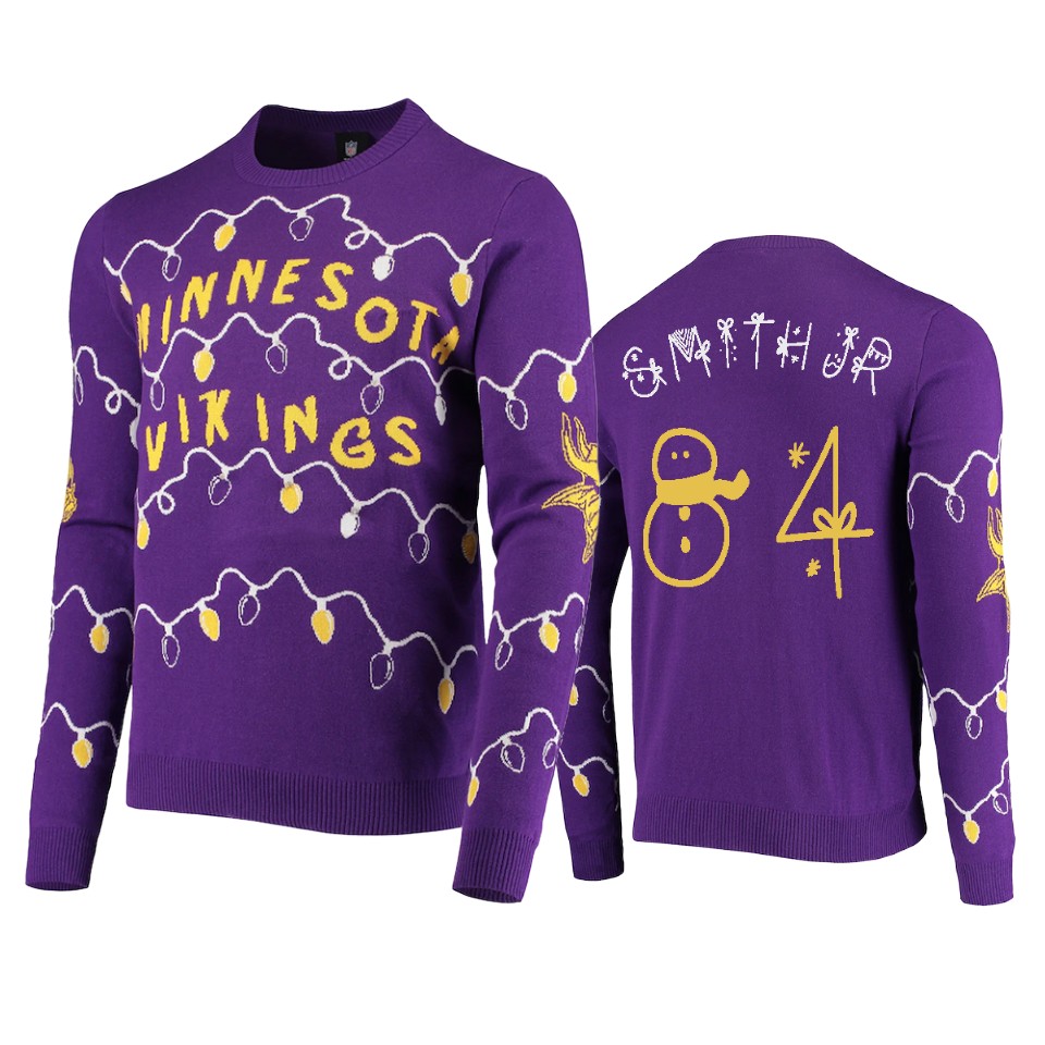 vikings irv smith jr. purple ugly christmas gifts sweater
