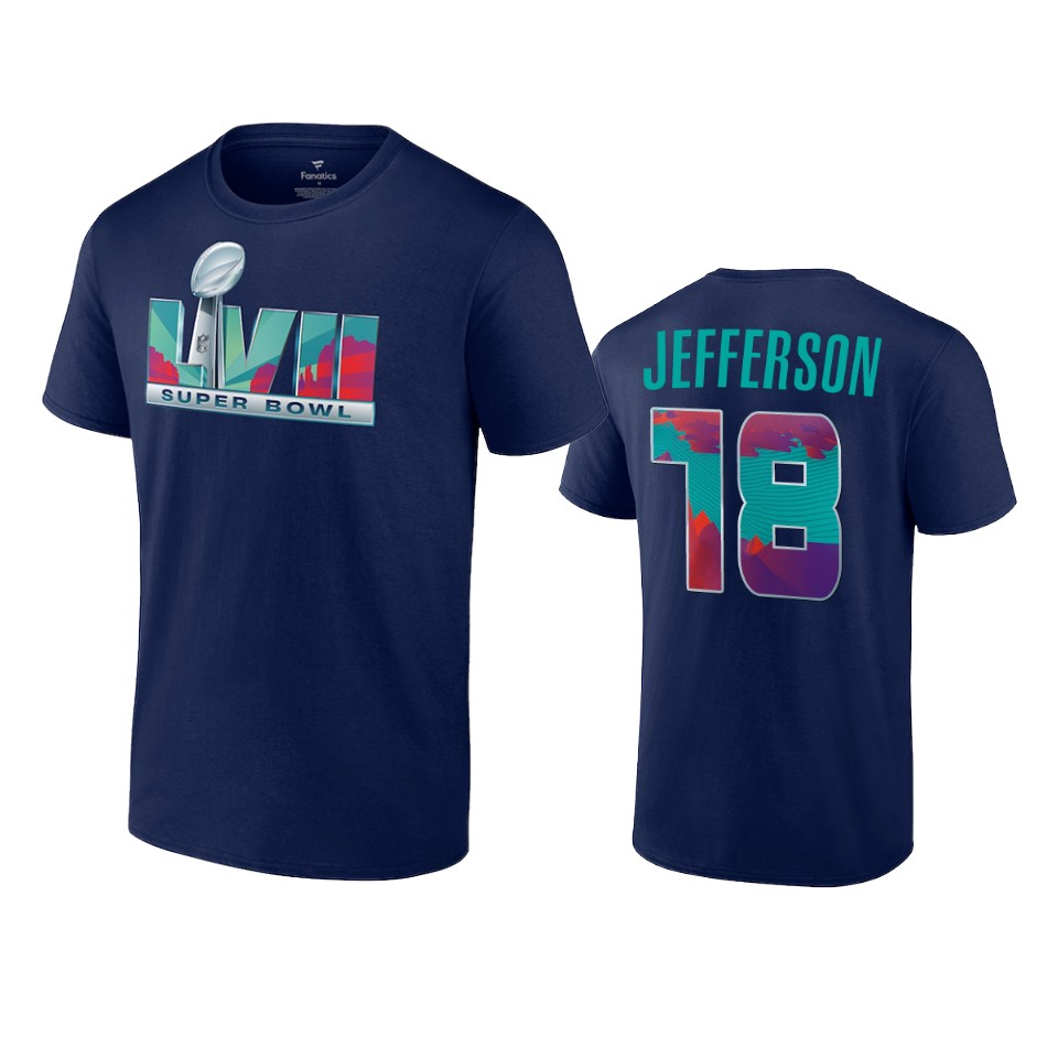 vikings justin jefferson navy super bowl lvii t shirt