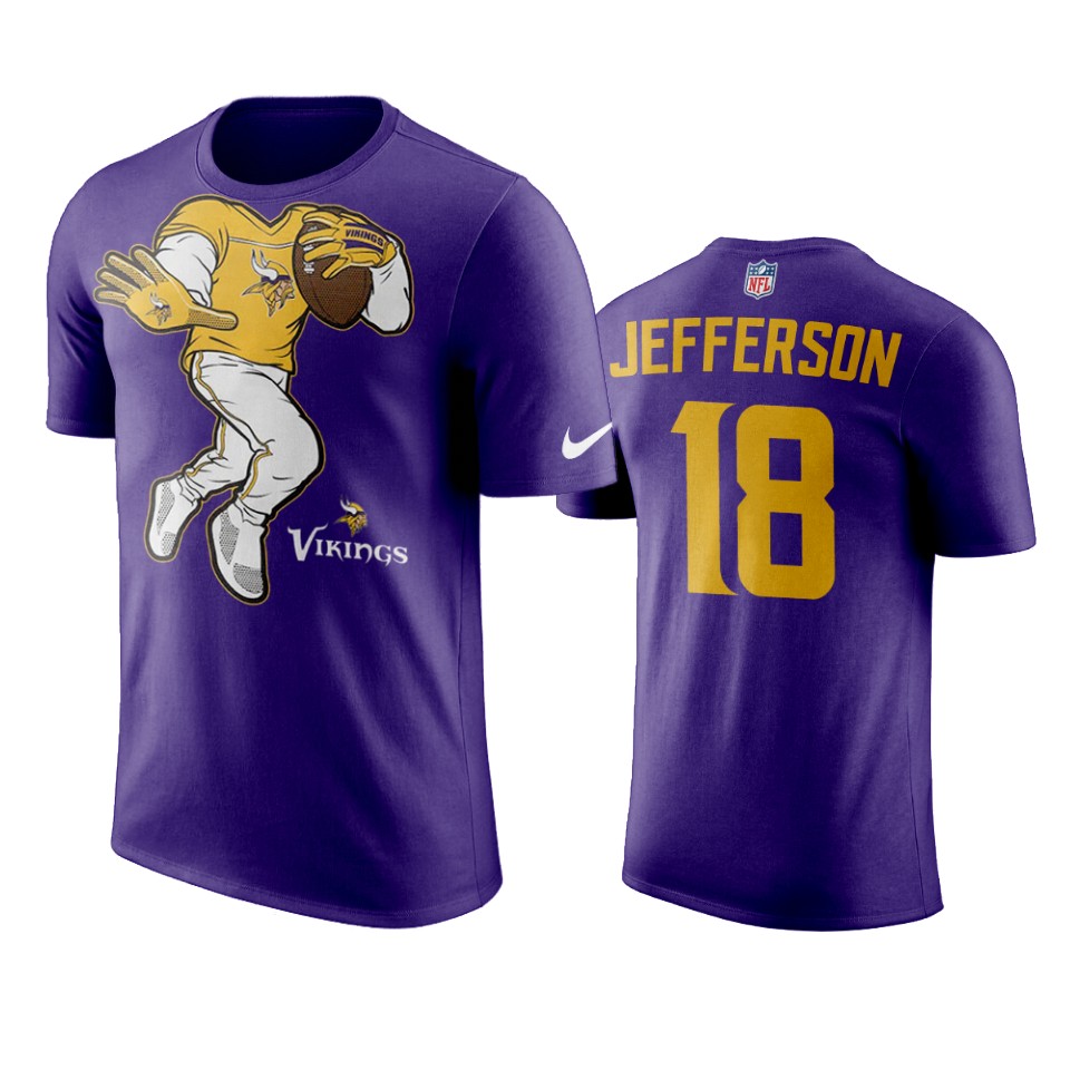 vikings justin jefferson purple yard rush ii t shirt