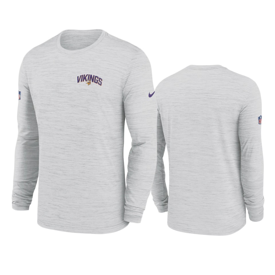 vikings white velocity athletic stack long sleeve t shirt