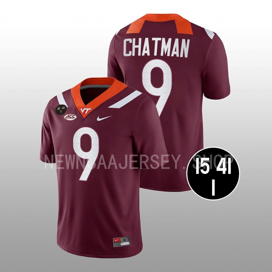 virginia tech hokies armani chatman maroon football uva strong men jersey
