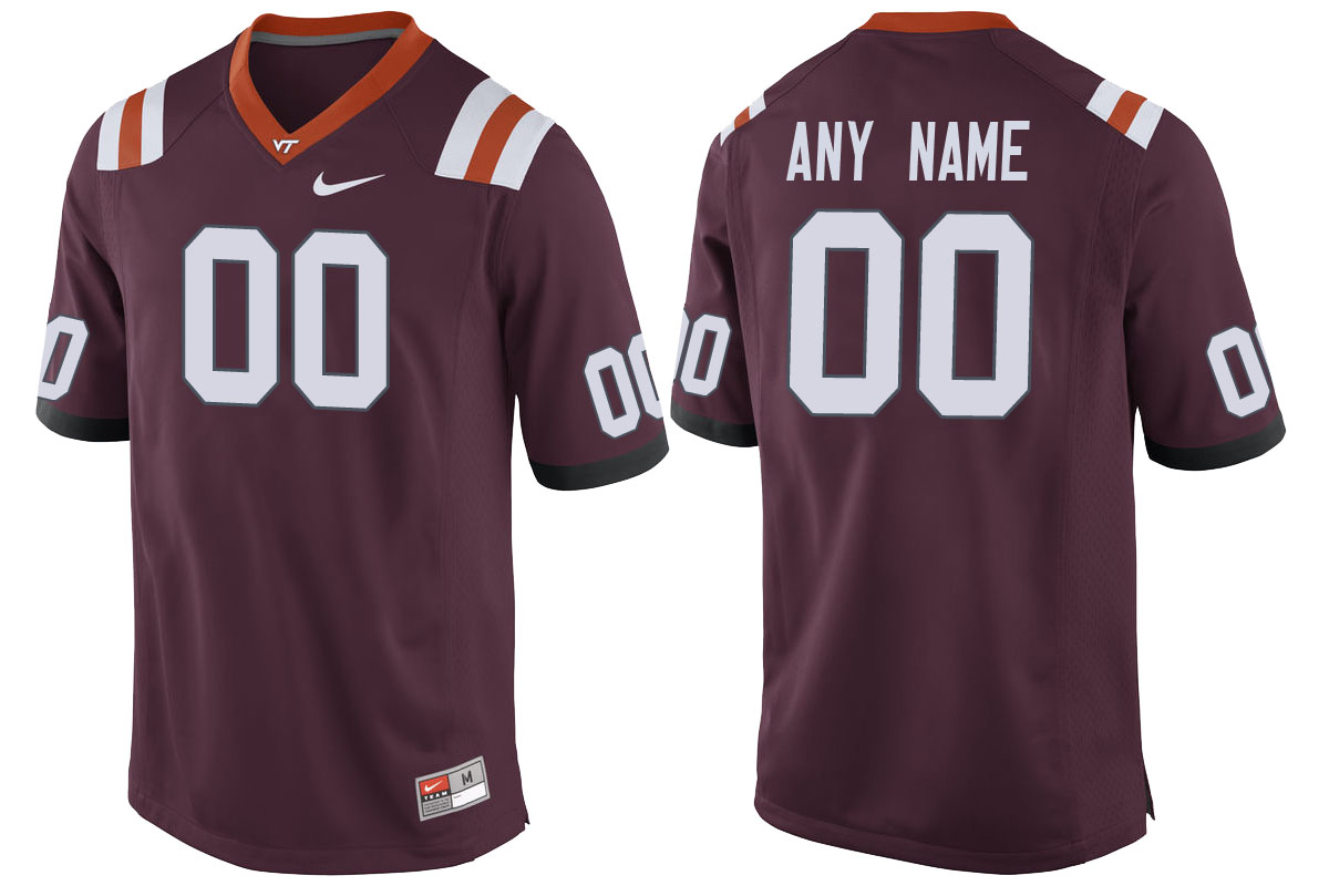 virginia tech hokies maroon custom performance jersey