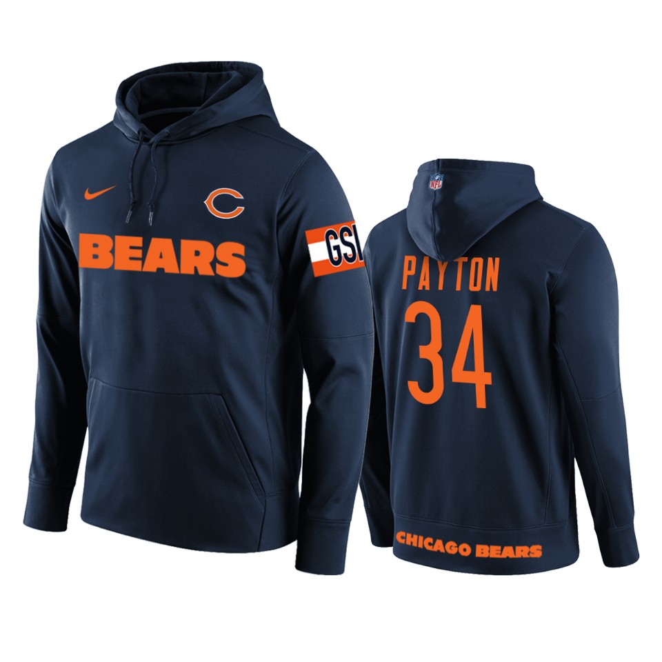 walter payton bears navy circuit wordmark hoodie