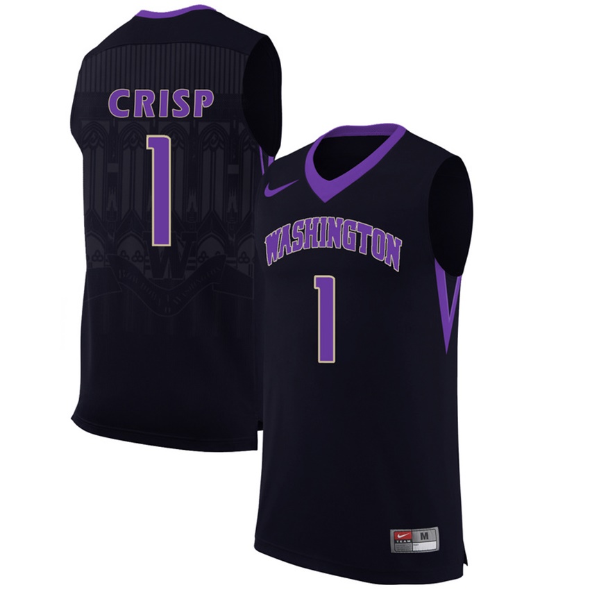 washington huskies black 1 david crisp college premier basketball jersey