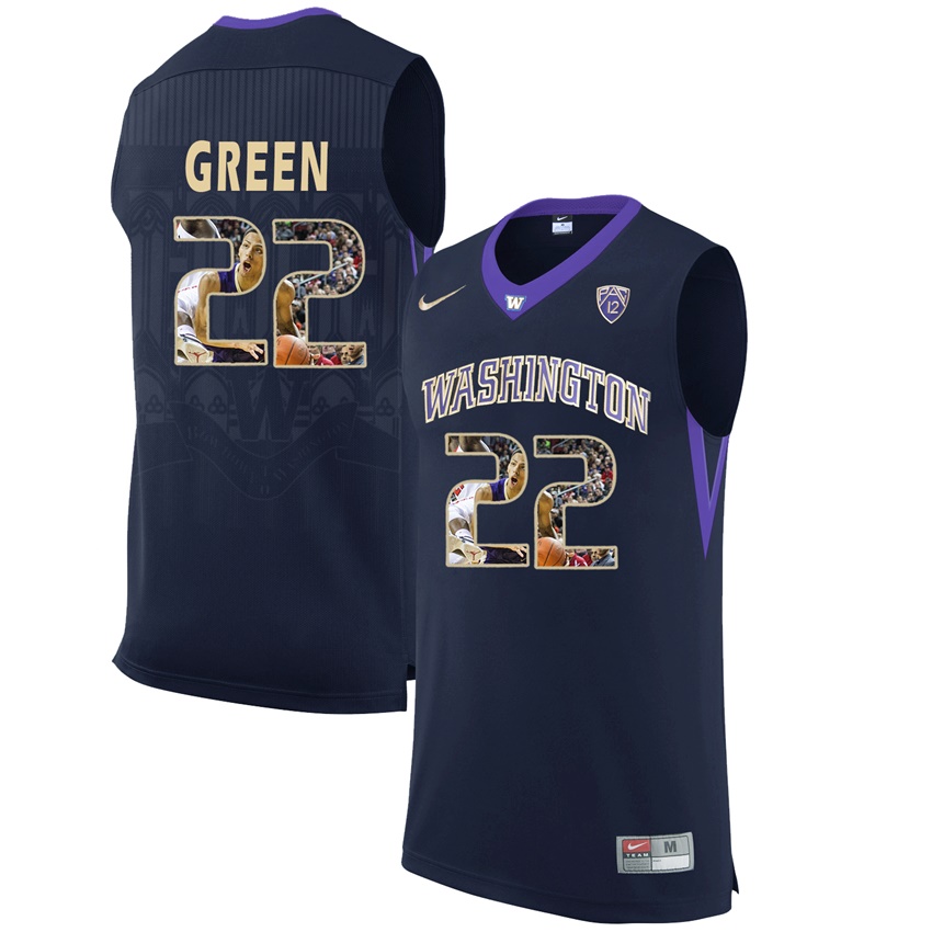 washington huskies black 22 dominic green ncaa college basketball player portrait fashion jersey