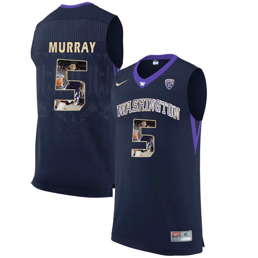 washington huskies black 5 dejounte murray ncaa college basketball player portrait fashion jersey