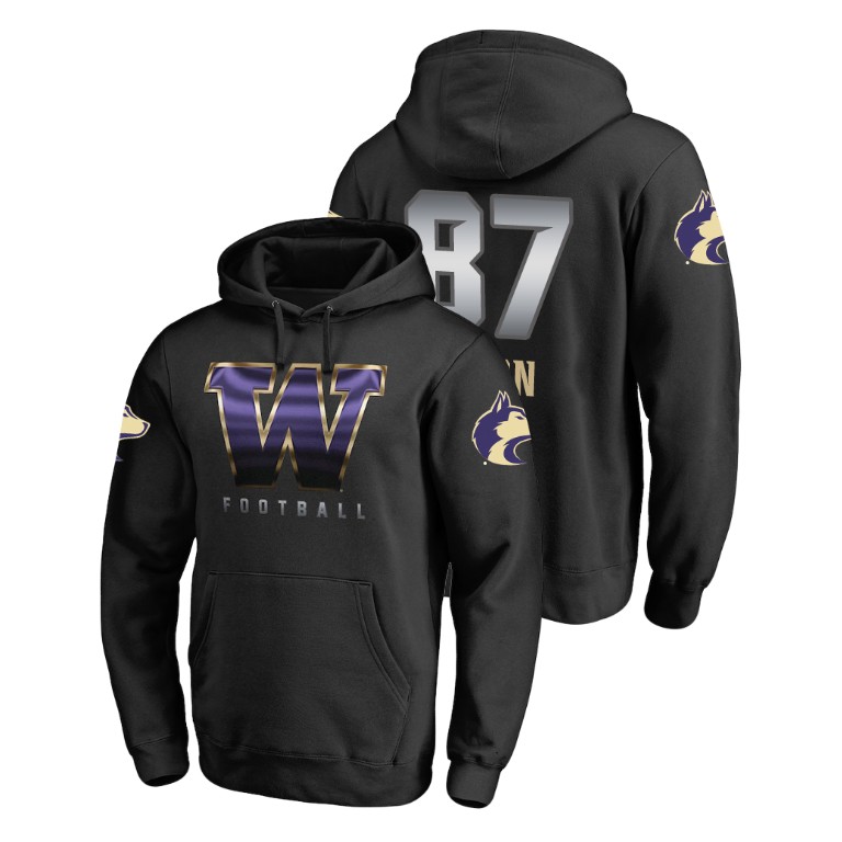 washington huskies football cade otton black midnight mascot men's hoodie