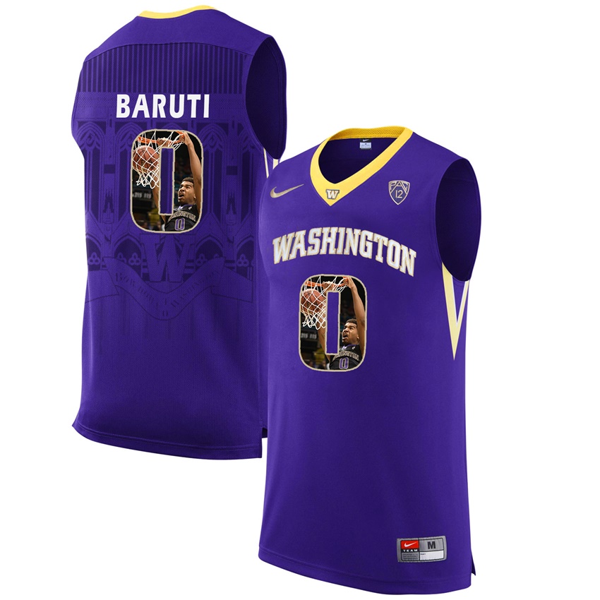 washington huskies purple 0 bitumba baruti ncaa college basketball player portrait fashion jersey