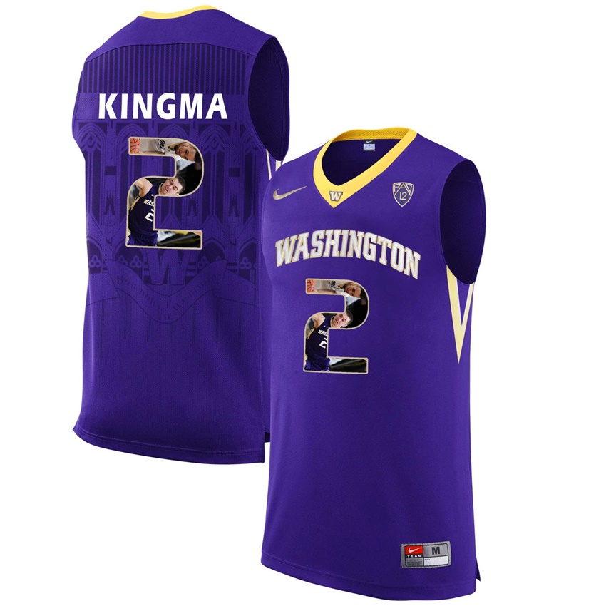 washington huskies purple 2 dan kingma ncaa college basketball player portrait fashion jersey