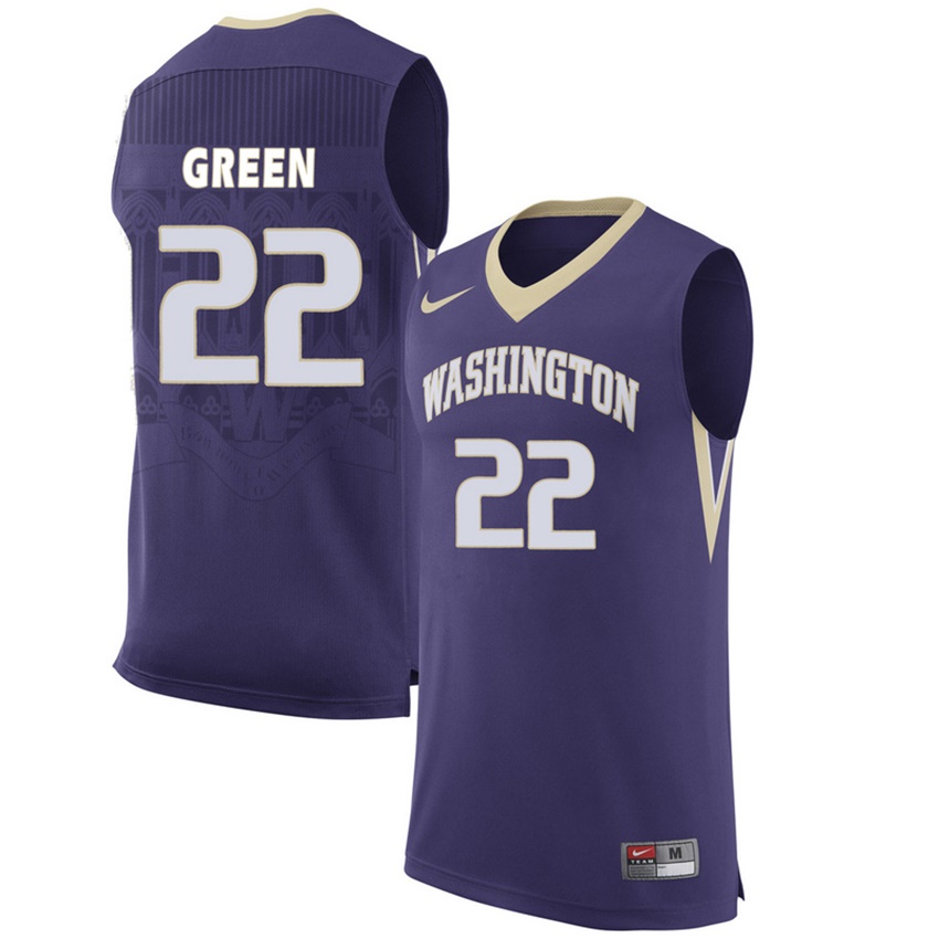 washington huskies purple 22 dominic green college premier basketball jersey