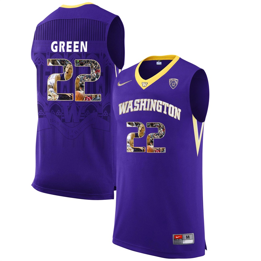 washington huskies purple 22 dominic green ncaa college basketball player portrait fashion jersey