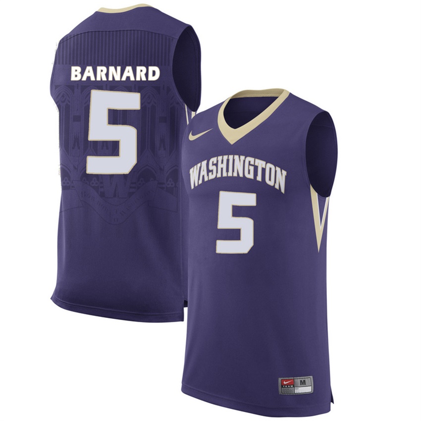washington huskies purple 5 quin barnard college premier basketball jersey