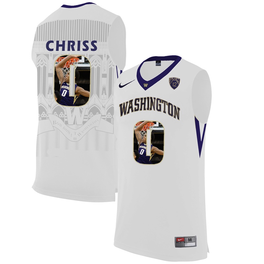 washington huskies white 0 marquese chriss ncaa college basketball player portrait fashion jersey