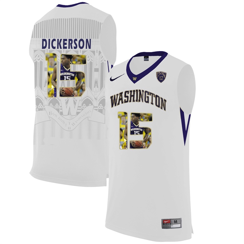 washington huskies white 15 noah dickerson ncaa college basketball player portrait fashion jersey