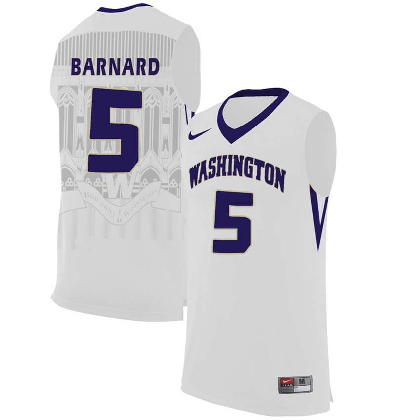 washington huskies white 5 quin barnard college premier basketball jersey