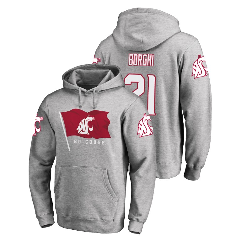 washington state cougars football max borghi heathered gray hometown collection men's hoodie 1a