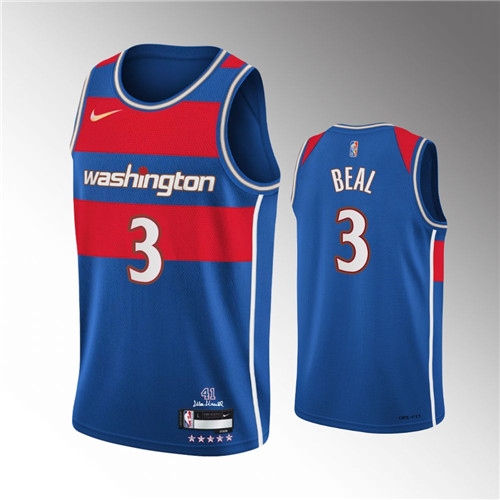 Washington Wizards Bradley Beal 2021-22 75th Anniversary City Blue stitched Jersey #3
