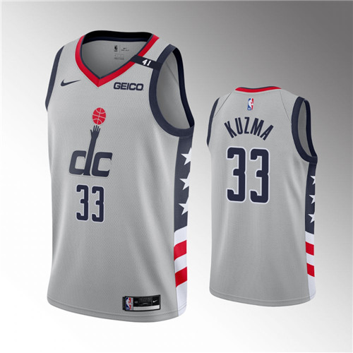 Washington Wizards Kyle Kuzma City Edition Gray stitched Jersey #33