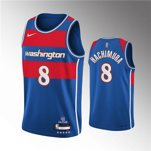 Washington Wizards Rui Hachimura 2021-22 75th Anniversary City Blue stitched Jersey #8