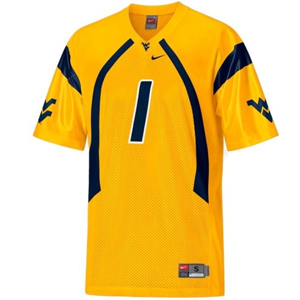 west virginia mountaineers 1 tavon austin gold football jersey