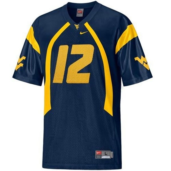 west virginia mountaineers 12 geno smith blue football youth jersey