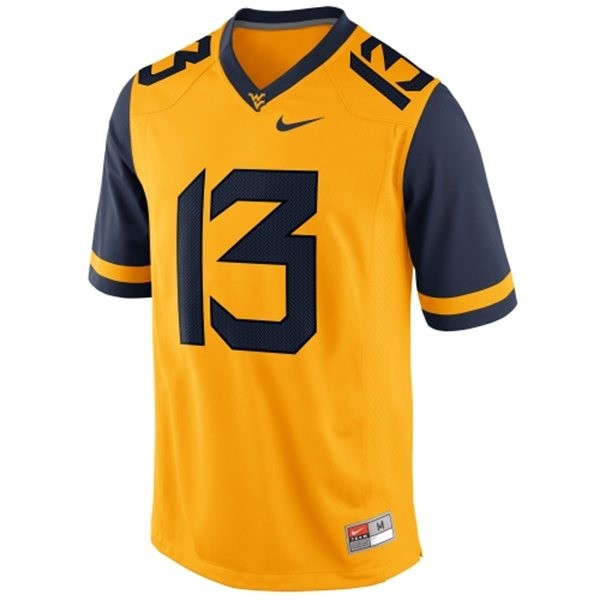 west virginia mountaineers 13 andrew buie gold football jersey
