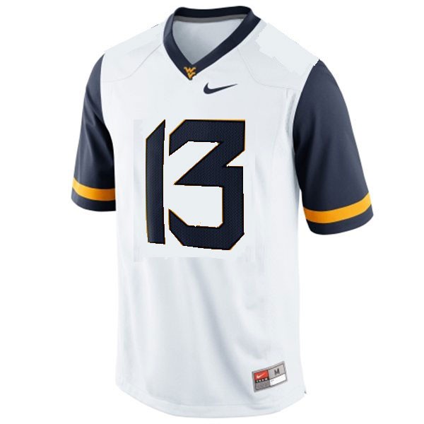west virginia mountaineers 13 andrew buie white football jersey