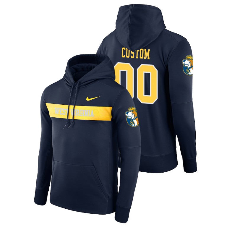 west virginia mountaineers football performance custom navy sideline seismic men's hoodie