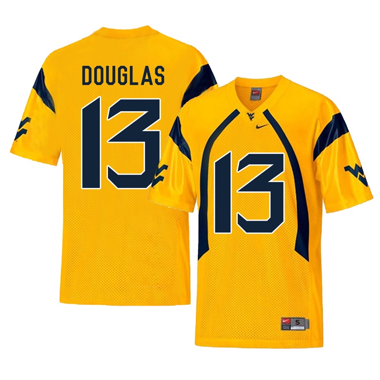west virginia mountaineers gold rasul douglas college football player jersey