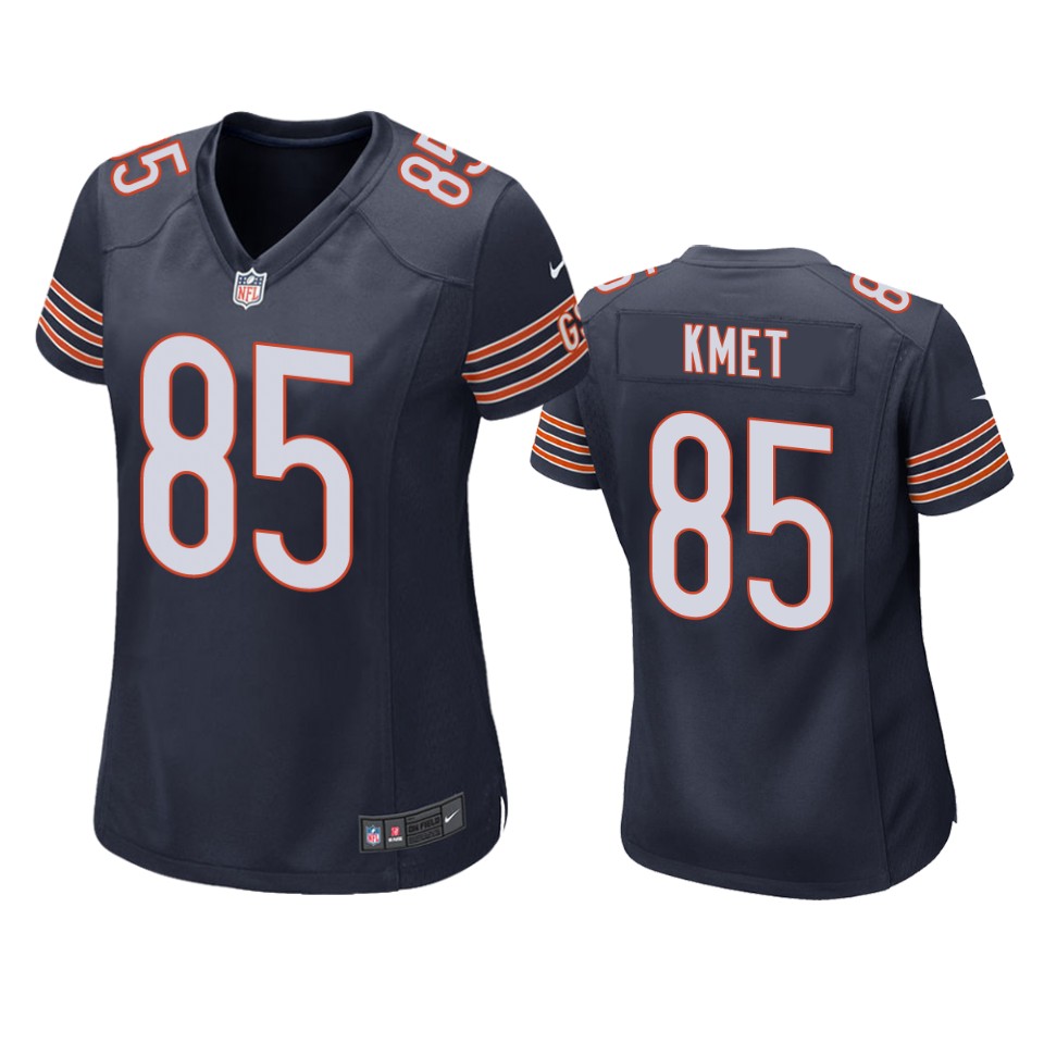 women's bears cole kmet navy game jersey