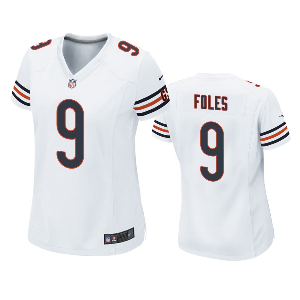 women's bears nick foles white game jersey