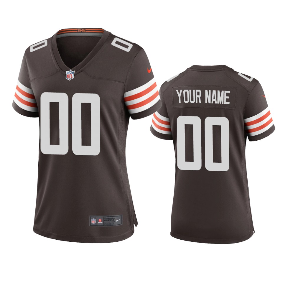 women's browns custom brown 2020 game jersey