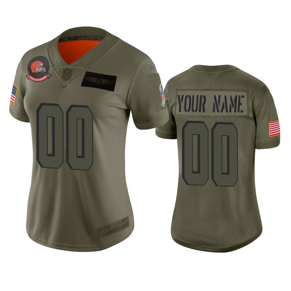 women's browns custom camo limited 2019 salute to service jersey
