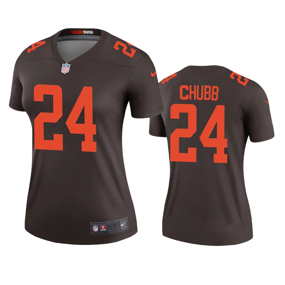 women's browns nick chubb brown 2020 alternate legend jersey