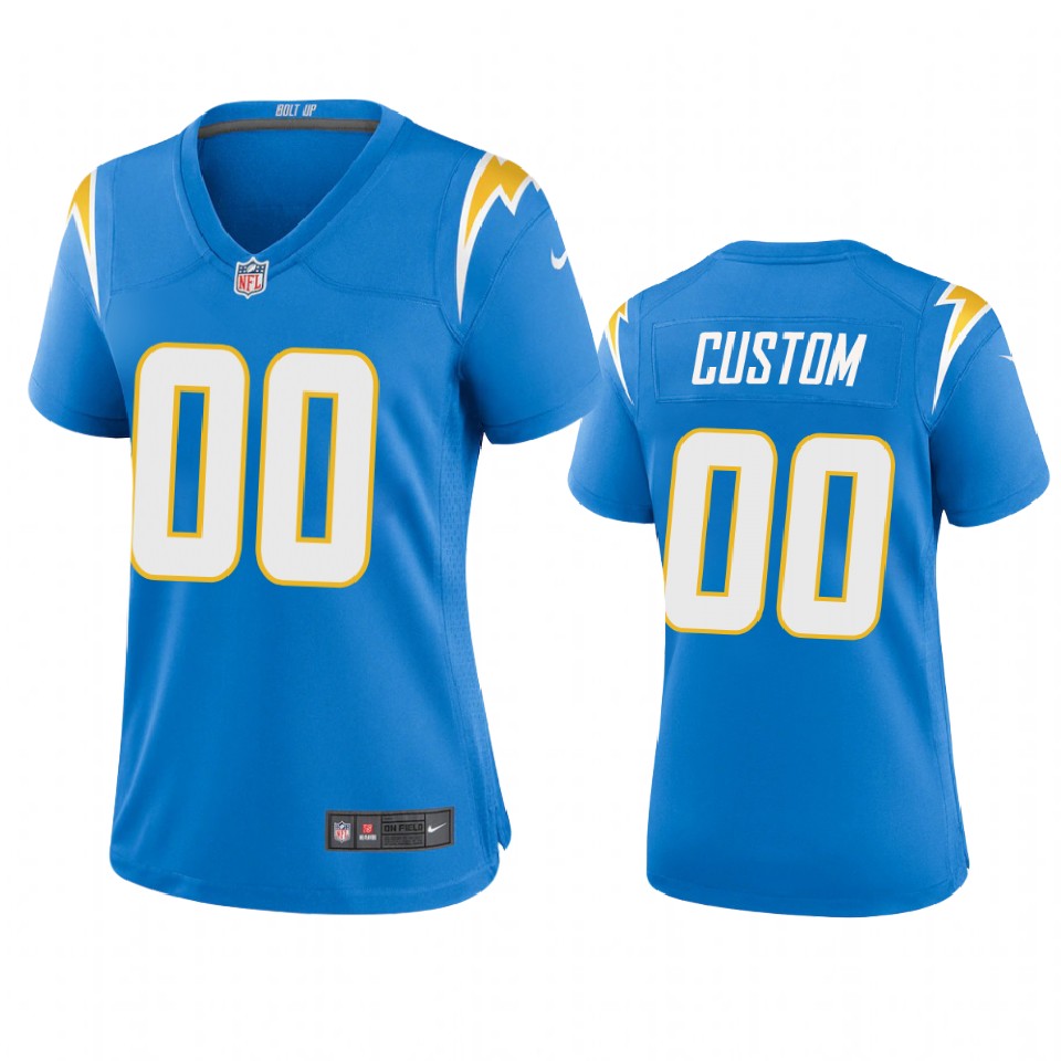 women's chargers custom powder blue 2020 game jersey