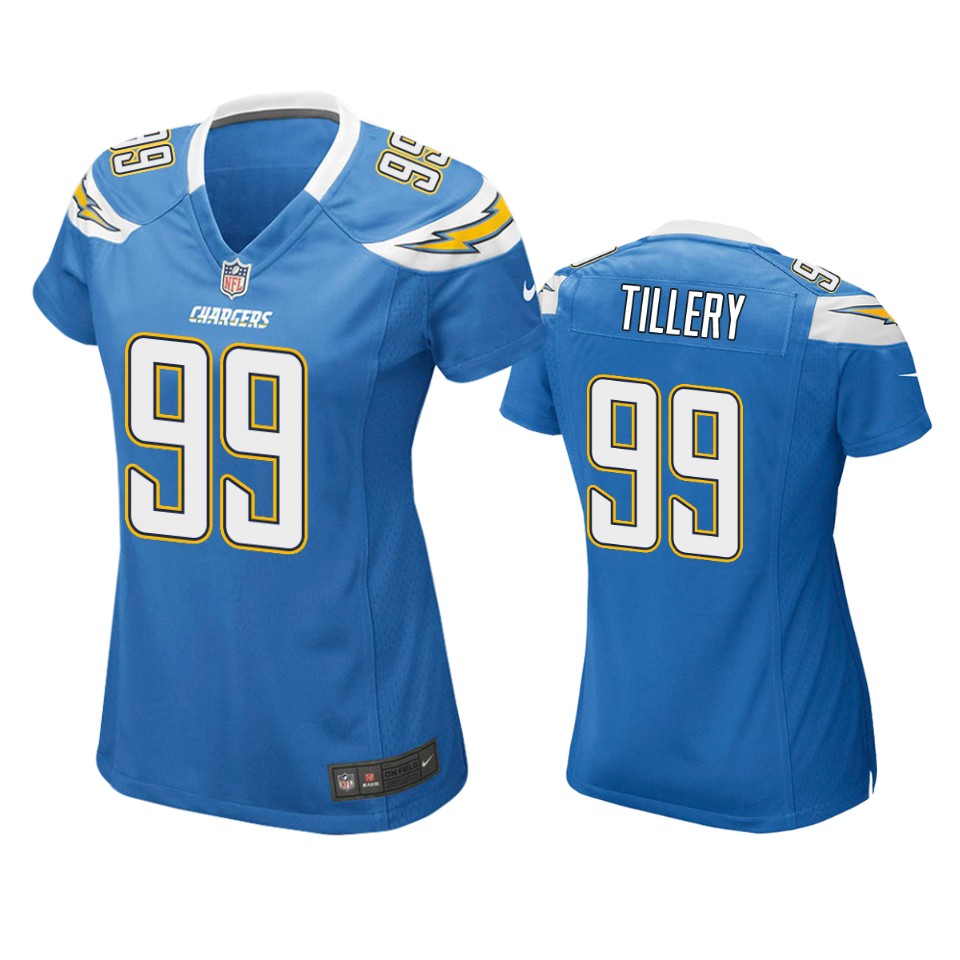 women's chargers jerry tillery light blue game jersey