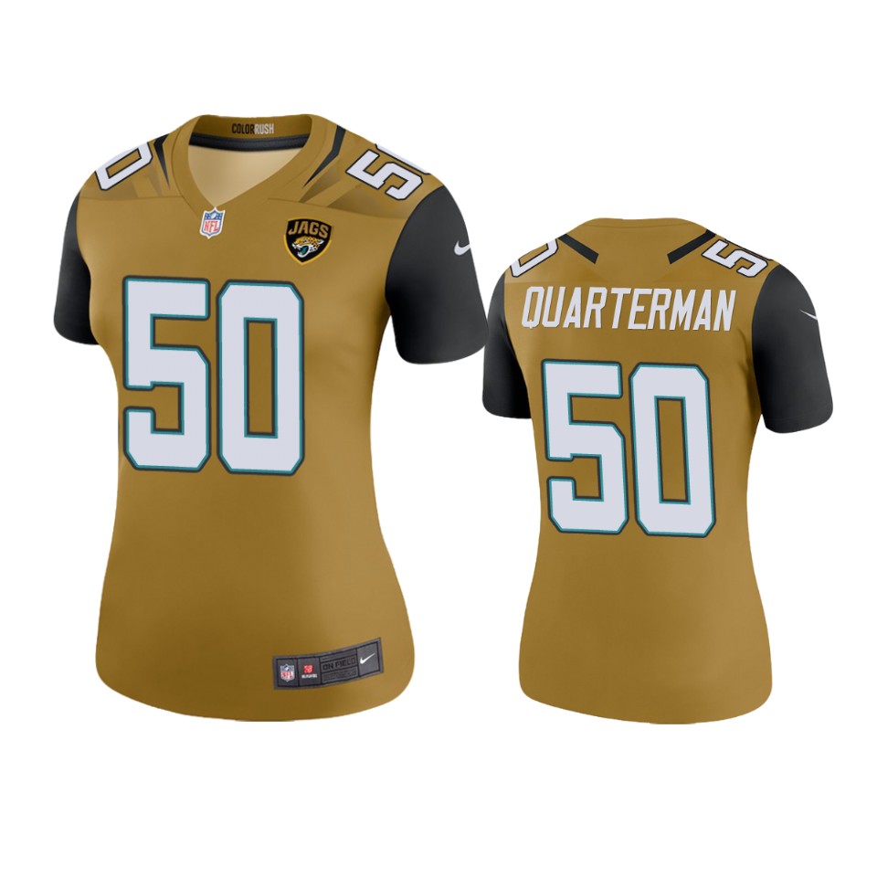 women's color rush legend jaguars shaquille quarterman gold jersey