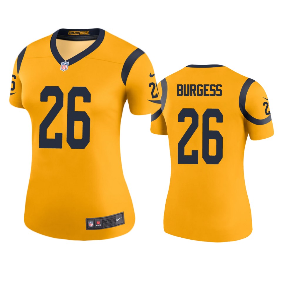 women's color rush legend rams terrell burgess gold jersey