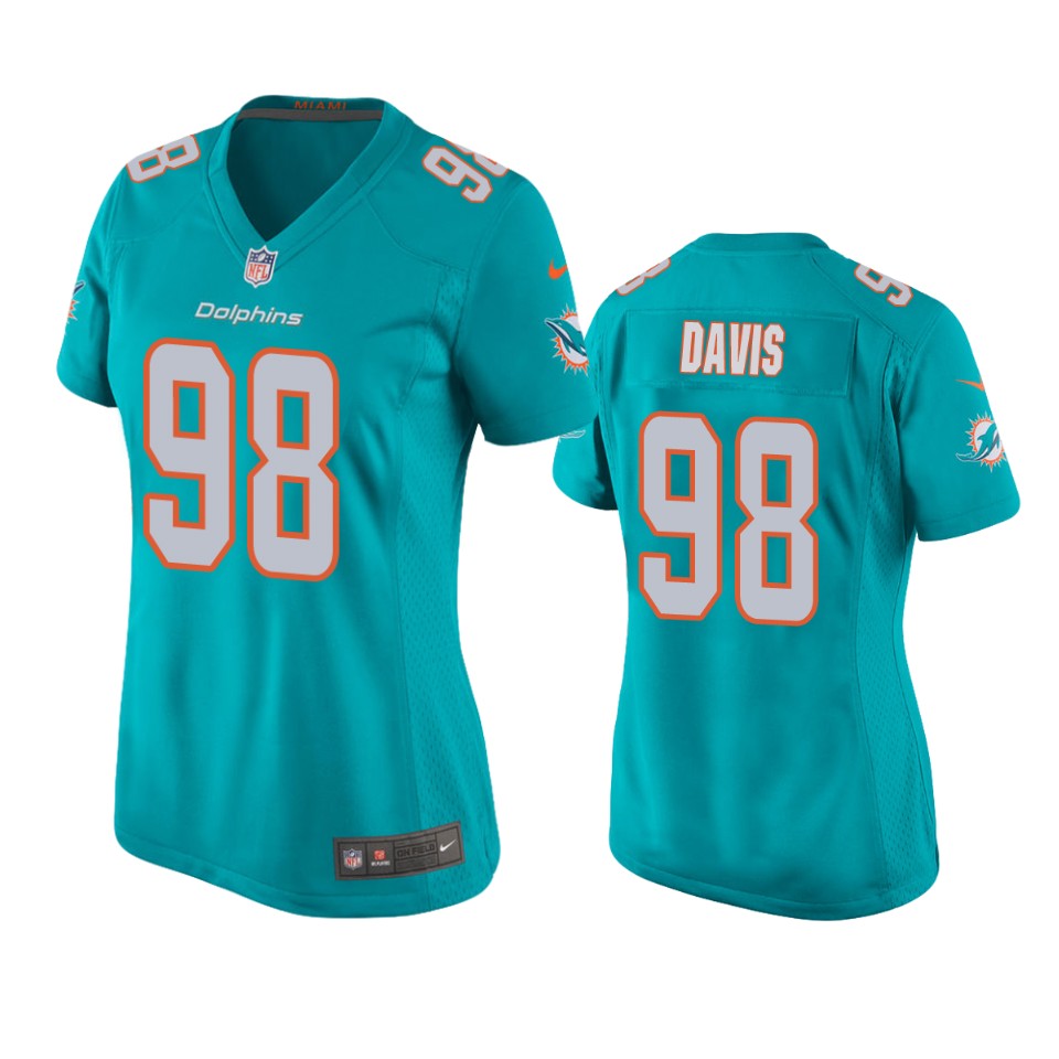 women's dolphins raekwon davis aqua game jersey